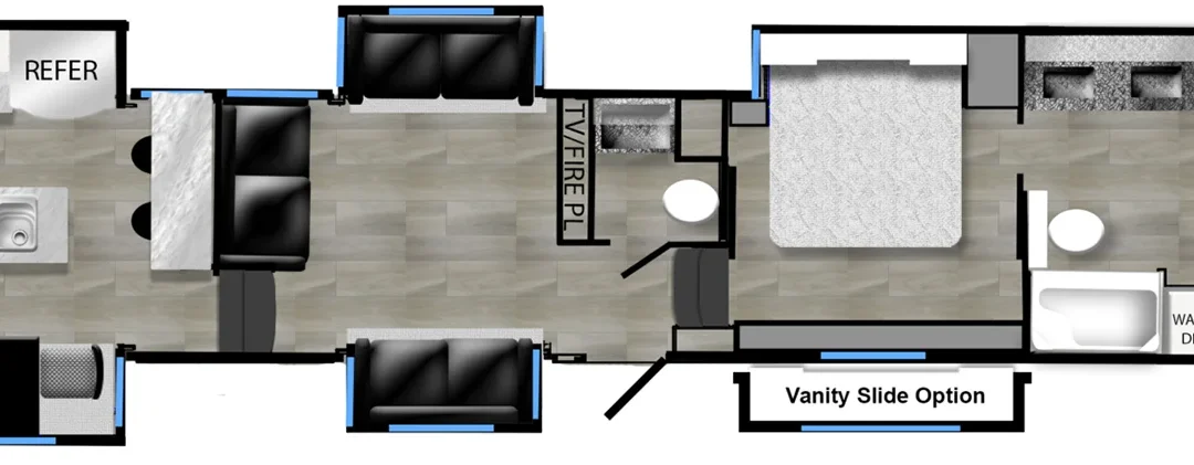 IN PRODUCTION | Luxe Elite 46RKB | Rear Kitchen | 10653