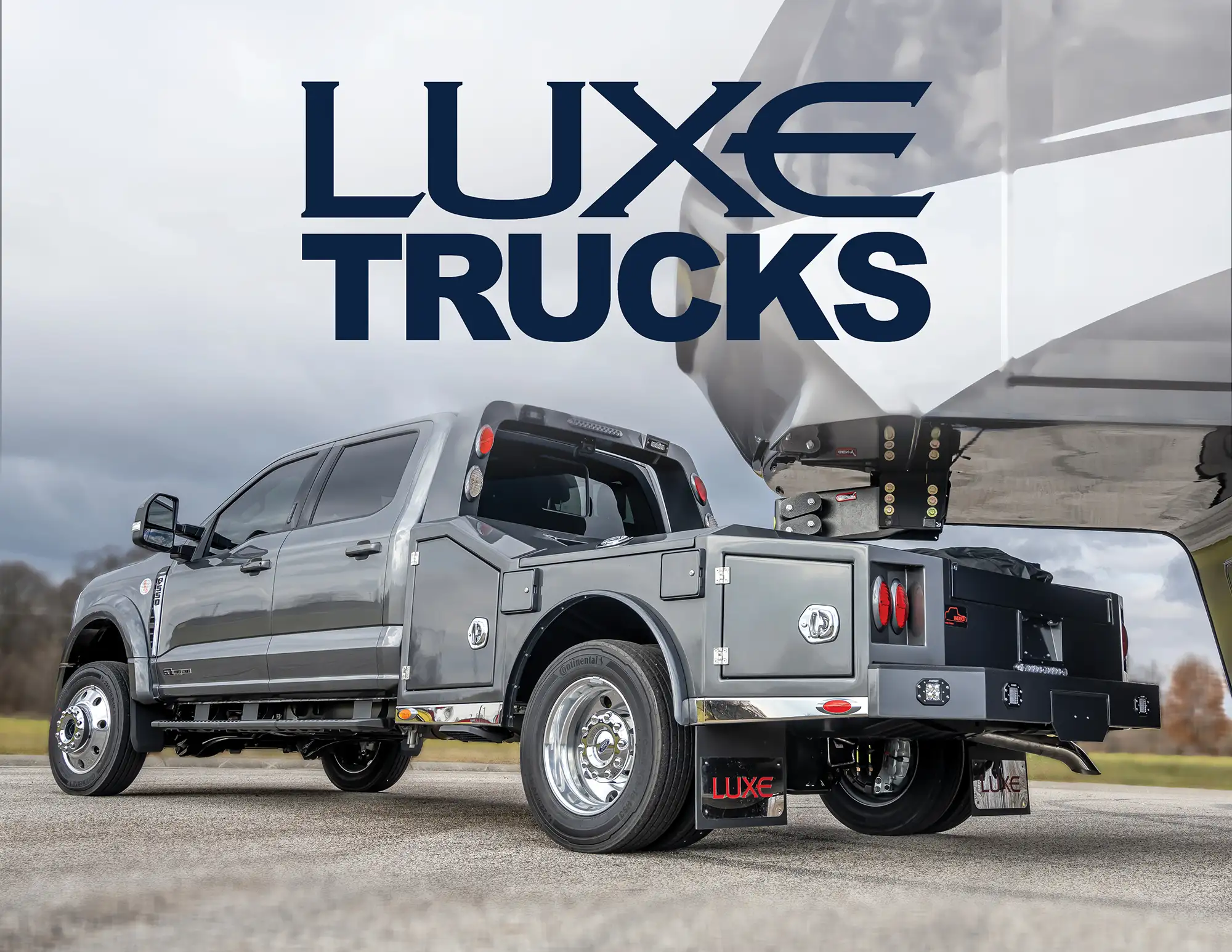 Luxe Trucks is a partner company to Luxe Fifth Wheels, and builds premier fifth wheel hauler trucks.