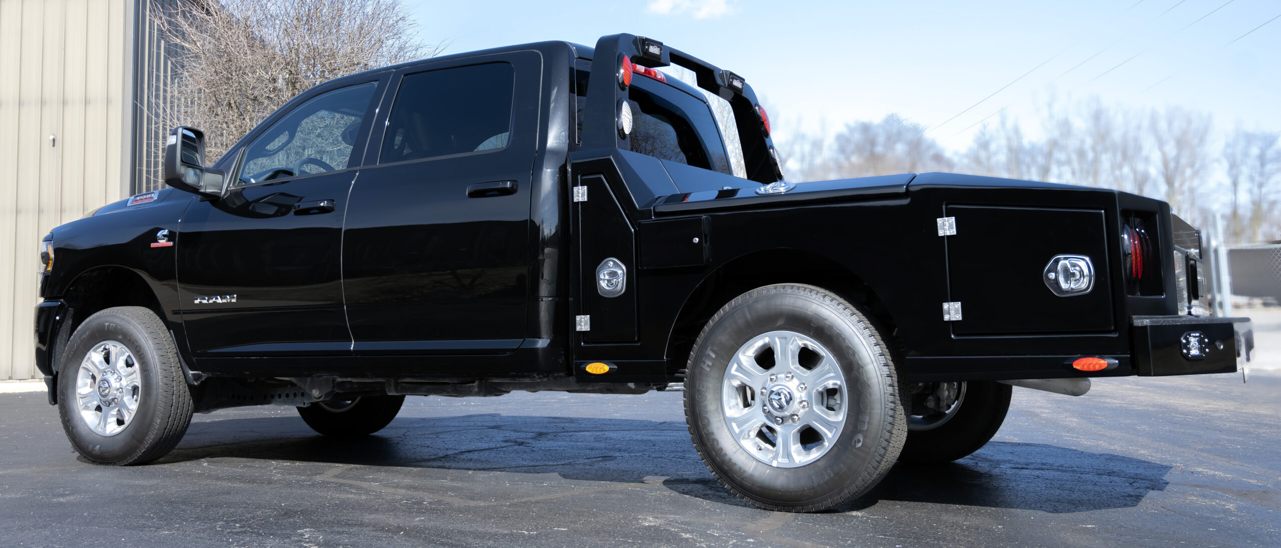 A Luxe Trucks built Dodge Ram 3500 Single Rear Wheel truck, designed as a hauler truck for fifth wheels and gooseneck RVs and trailers.