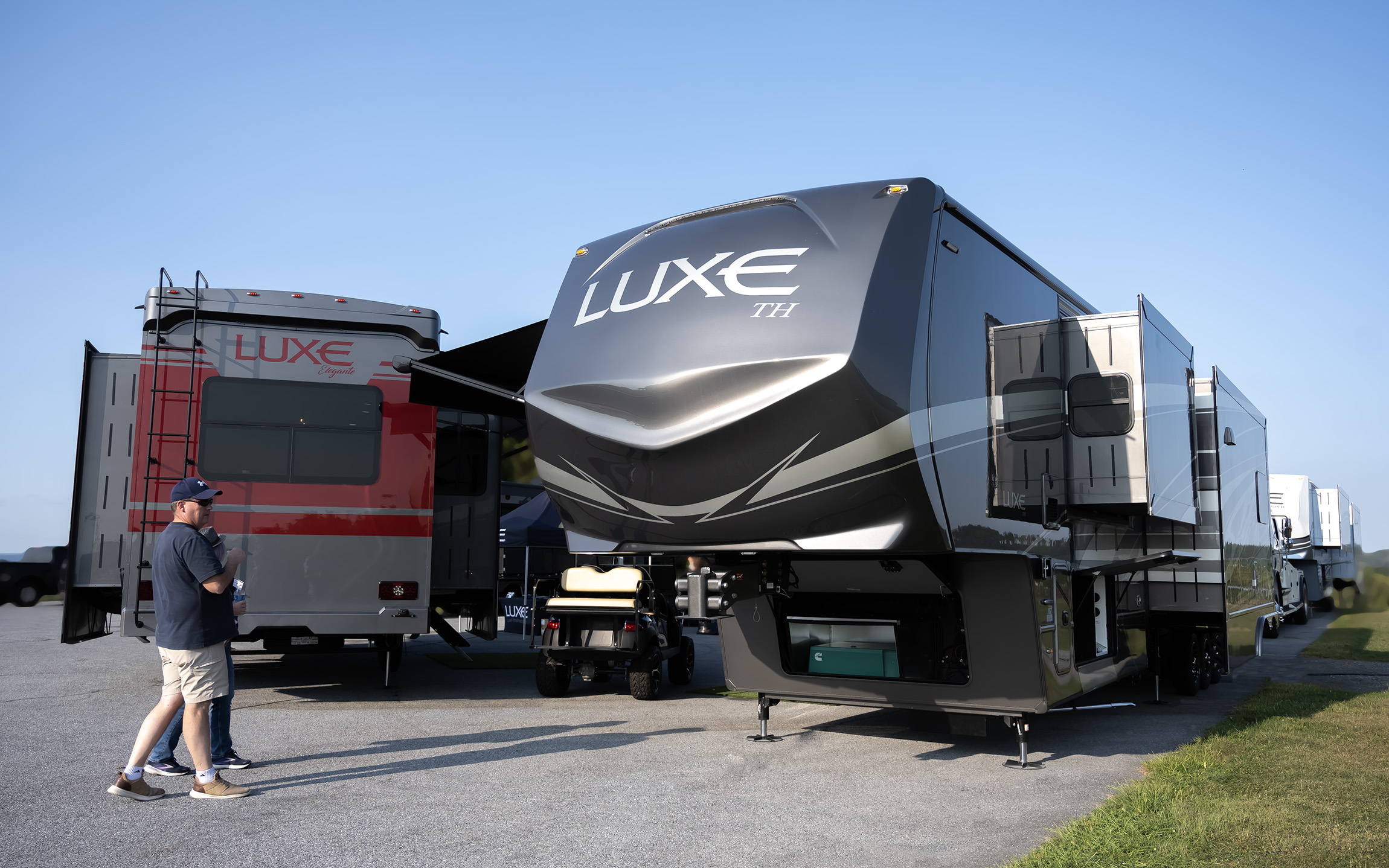 Luxe Fifth Wheel at their Hershey Meet-N-Greet, during the Hershey RV Show.