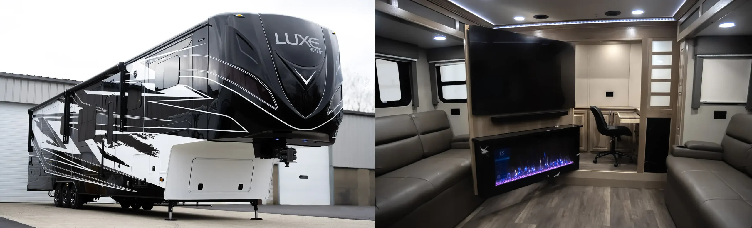 The RV industry's best luxury fifth wheel, the Luxe Regent, built by Luxe Fifth Wheel in Elkhart Indiana.